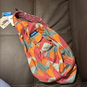 Kavu Rope Sling Bag in Red and Orange